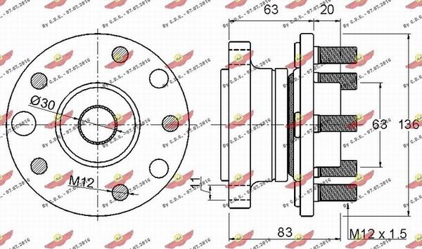 Autokit 01.97667 - Комплект підшипника маточини колеса autocars.com.ua