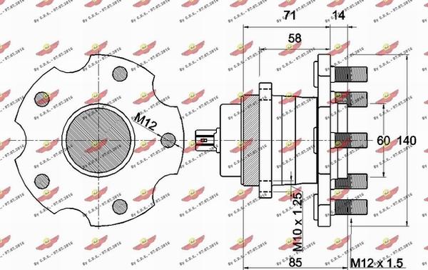 Autokit 01.97795 - Комплект підшипника маточини колеса autocars.com.ua