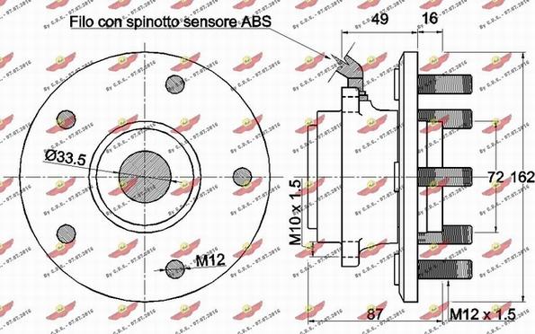 Autokit 01.98054 - Комплект підшипника маточини колеса autocars.com.ua