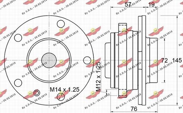 Autokit 0198311 - Комплект підшипника маточини колеса autocars.com.ua