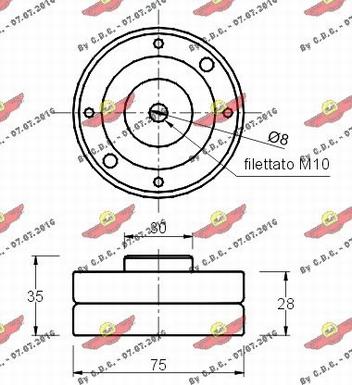 Autokit 03.008 - Паразитний / Провідний ролик, зубчастий ремінь autocars.com.ua