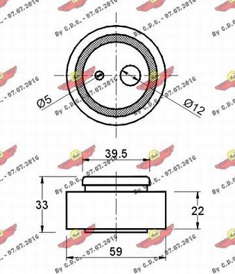 Autokit 03.071 - Натяжна ролик, ремінь ГРМ autocars.com.ua