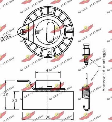 Autokit 03.181 - Натяжна ролик, ремінь ГРМ autocars.com.ua