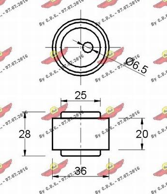 Autokit 03.199 - Паразитний / Провідний ролик, зубчастий ремінь autocars.com.ua