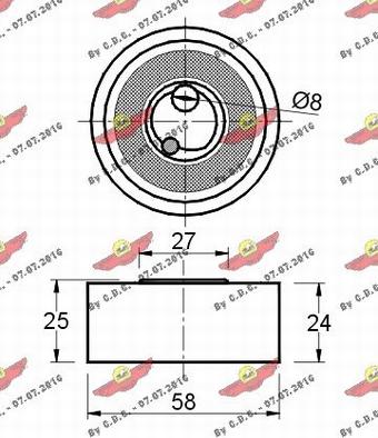 Autokit 03.211 - Натяжна ролик, ремінь ГРМ autocars.com.ua