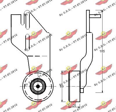 Autokit 03.244 - Натягувач ременя, клинові зуб. autocars.com.ua