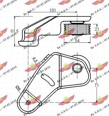 Autokit 03.271 - Натягувач ременя, клинові зуб. autocars.com.ua