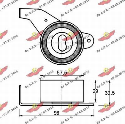 Autokit 03.344 - Натяжна ролик, ремінь ГРМ autocars.com.ua