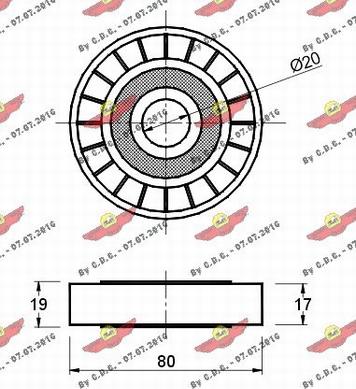 Autokit 03.349 - Паразитний / провідний ролик, поліклиновий ремінь autocars.com.ua