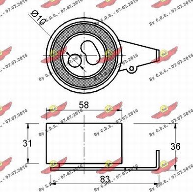 Autokit 03.370 - Натяжна ролик, ремінь ГРМ autocars.com.ua