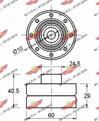 Autokit 03.410 - Паразитний / Провідний ролик, зубчастий ремінь autocars.com.ua