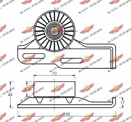 Autokit 03.553A - Натягувач ременя, клинові зуб. autocars.com.ua