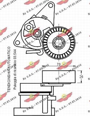 Autokit 03.612 - Натягувач ременя, клинові зуб. autocars.com.ua