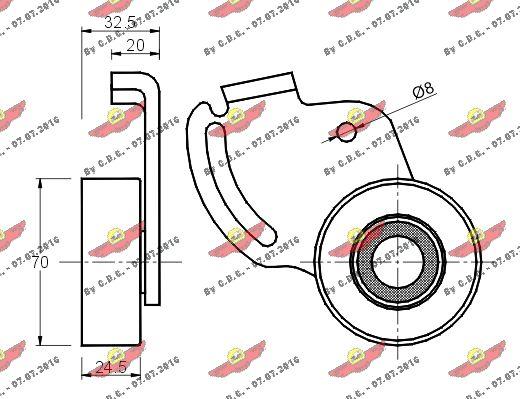 Autokit 03.629 - Натягувач ременя, клинові зуб. autocars.com.ua