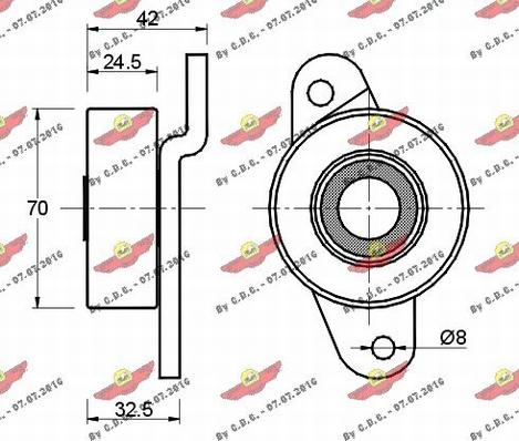 Autokit 03.630 - Натягувач ременя, клинові зуб. autocars.com.ua