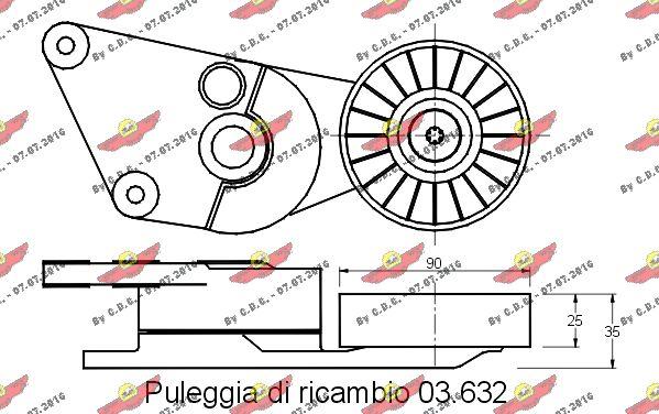 Autokit 03.631 - Натягувач ременя, клинові зуб. autocars.com.ua