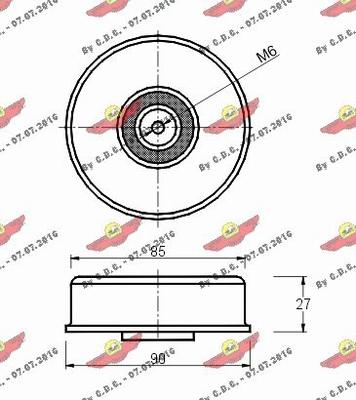 Autokit 03.735 - Паразитний / провідний ролик, поліклиновий ремінь autocars.com.ua