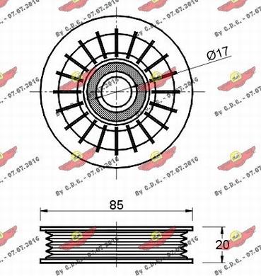 Autokit 03.737 - Паразитний / провідний ролик, поліклиновий ремінь autocars.com.ua