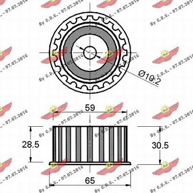 Autokit 03.793 - Паразитний / Провідний ролик, зубчастий ремінь autocars.com.ua