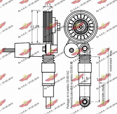 Autokit 03.80140 - Натягувач ременя, клинові зуб. autocars.com.ua