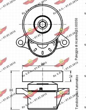 Autokit 03.80154 - Натягувач ременя, клинові зуб. autocars.com.ua