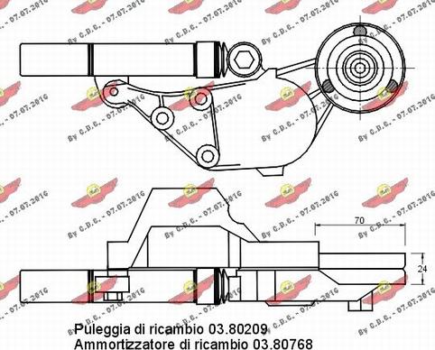 Autokit 03.80212 - Натягувач ременя, клинові зуб. autocars.com.ua