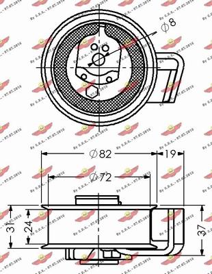 Autokit 03.80225 - Натяжной ролик, ремень ГРМ autodnr.net