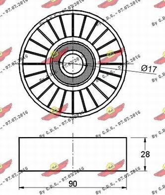 Autokit 03.80310 - Паразитний / провідний ролик, поліклиновий ремінь autocars.com.ua