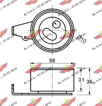 Autokit 03.80322 - Натяжна ролик, ремінь ГРМ autocars.com.ua