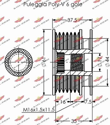 Autokit 03.80342 - Ремінний шків, генератор autocars.com.ua