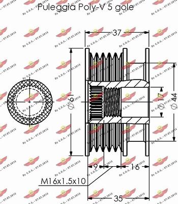 Autokit 03.80346 - Ремінний шків, генератор autocars.com.ua