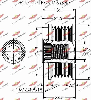 Autokit 03.80356 - Ремінний шків, генератор autocars.com.ua