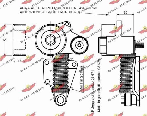 Autokit 03.80380 - Натягувач ременя, клинові зуб. autocars.com.ua