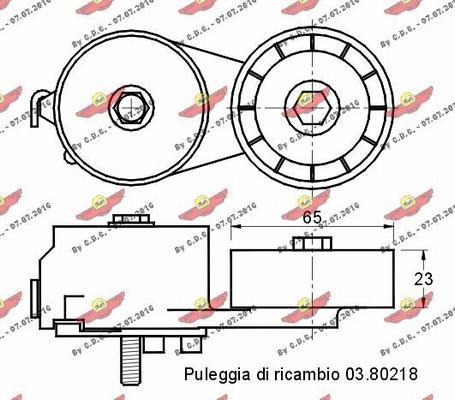 Autokit 03.80386 - Натягувач ременя, клинові зуб. autocars.com.ua