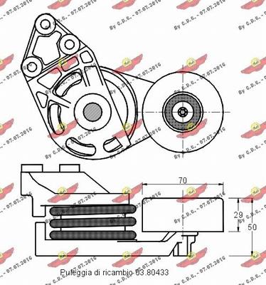 Autokit 03.80432 - Натягувач ременя, клинові зуб. autocars.com.ua