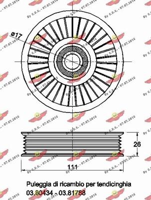 Autokit 03.80435 - Паразитний / провідний ролик, поліклиновий ремінь autocars.com.ua