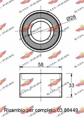 Autokit 03.80445 - Натяжной ролик, ремень ГРМ autodnr.net