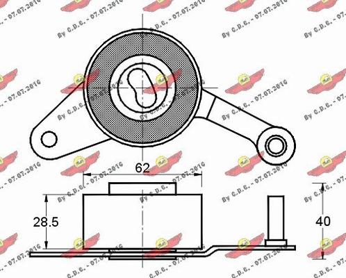 Autokit 03.80462 - Натяжна ролик, ремінь ГРМ autocars.com.ua