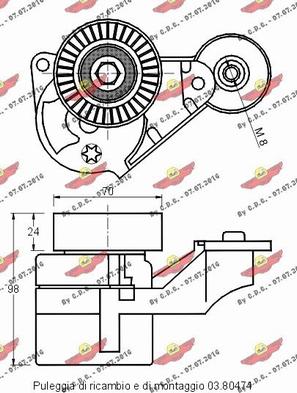 Autokit 03.80473 - Натяжитель, поликлиновый ремень autodnr.net