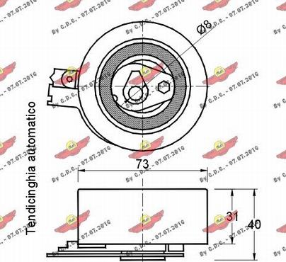 Autokit 03.80499 - Натяжна ролик, ремінь ГРМ autocars.com.ua