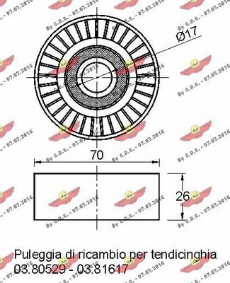 Autokit 03.80531 - Паразитний / провідний ролик, поліклиновий ремінь autocars.com.ua