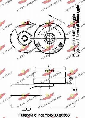 Autokit 03.80551 - Натягувач ременя, клинові зуб. autocars.com.ua