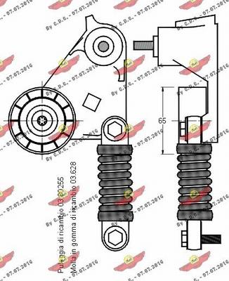 Autokit 03.80574 - Натягувач ременя, клинові зуб. autocars.com.ua