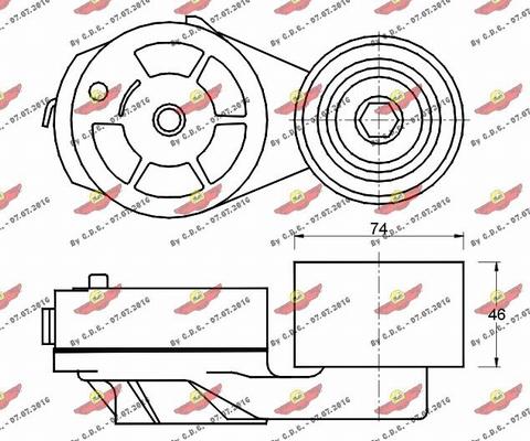 Autokit 03.80619 - Натягувач ременя, клинові зуб. autocars.com.ua