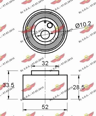 Autokit 03.80656 - Натяжна ролик, ремінь ГРМ autocars.com.ua