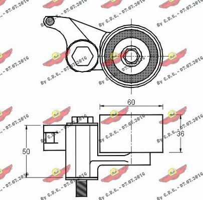 Autokit 03.80747 - Натяжна ролик, ремінь ГРМ autocars.com.ua