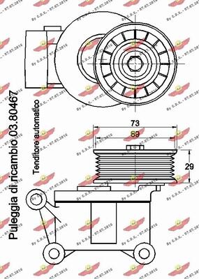 Autokit 03.80803 - Натягувач ременя, клинові зуб. autocars.com.ua