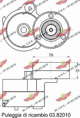 Autokit 03.80865 - Натягувач ременя, клинові зуб. autocars.com.ua