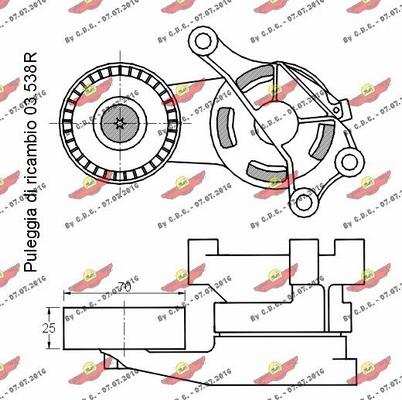 Autokit 03.80917 - Натягувач ременя, клинові зуб. autocars.com.ua