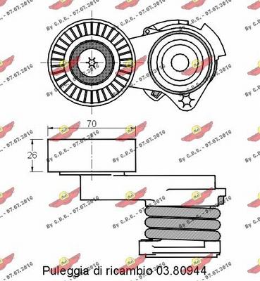 Autokit 03.80943 - Натяжитель, поликлиновый ремень autodnr.net